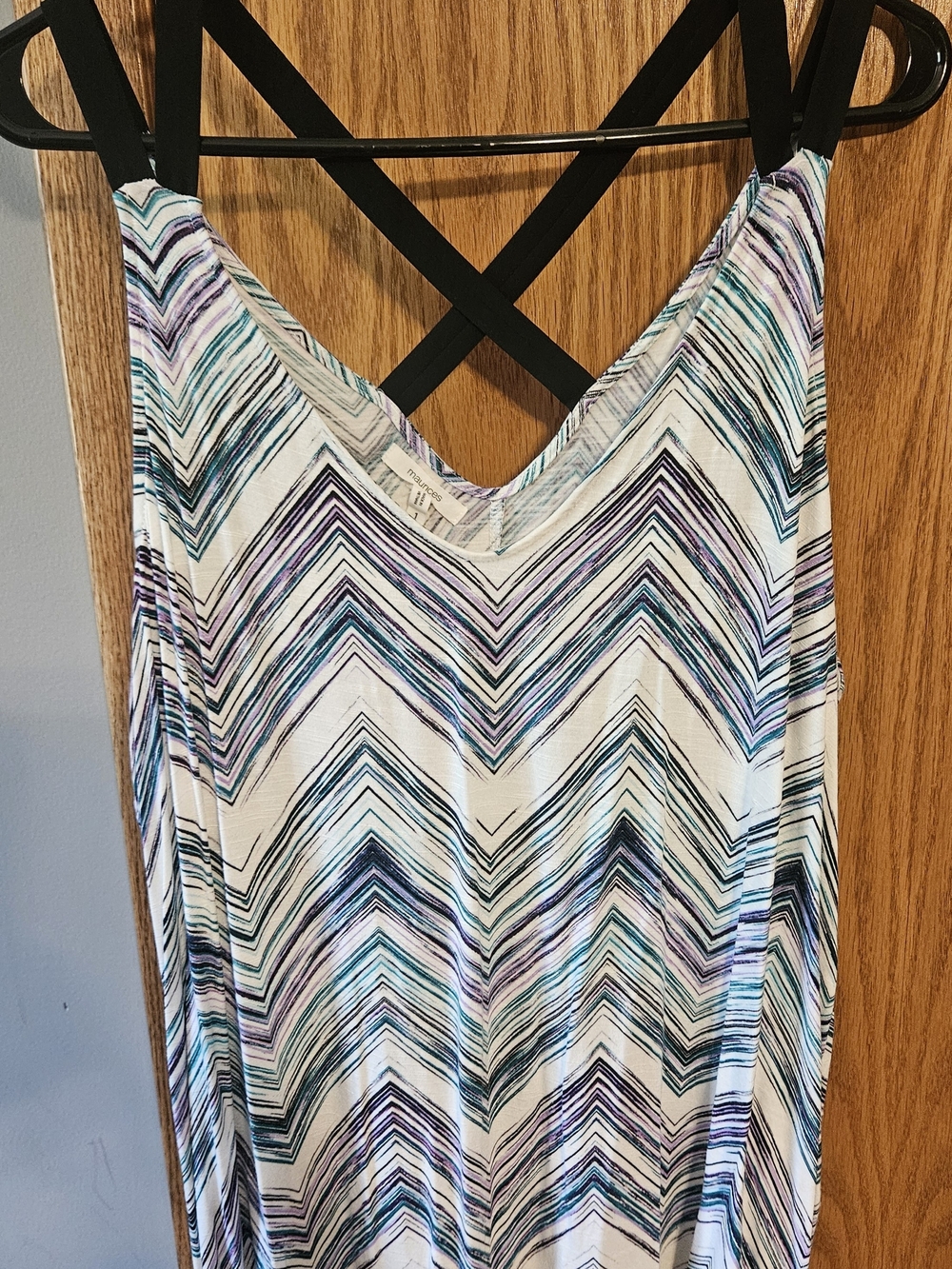 Maurices Chevron Print Tank Top in White, Black, Teal & Purple